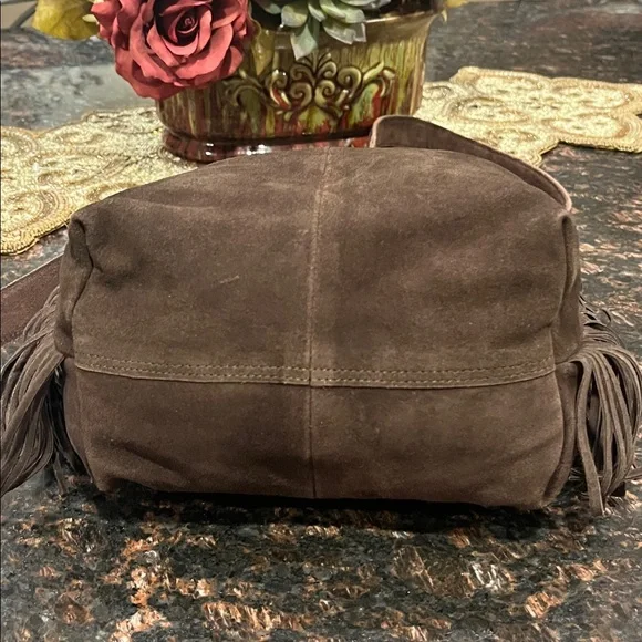 Haute Hippie Dark Brown Suede Fringe Shoulder Bag - Picture 16 of 17